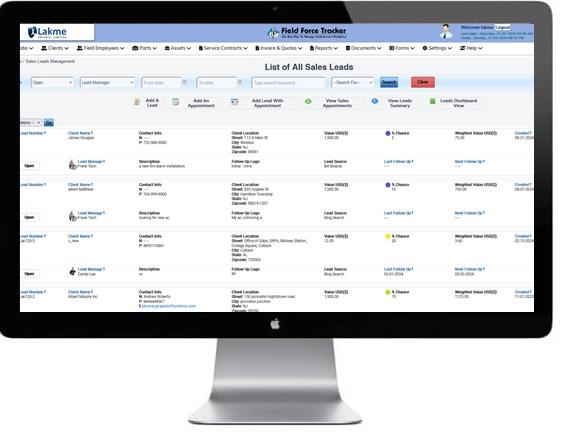 Sales CRM and Leads Management 1 Field Service Invoice Software